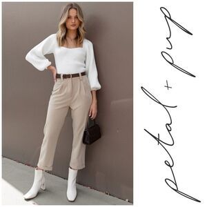 NWT Petal + Pup Lexie Pants in Beige Size 12